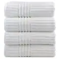 Luxury Hotel and Spa Towel 100-percent Genuine Turkish Cotton Bath Towels Striped (Set of 4)