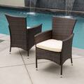 Malta Outdoor Wicker Dining Chair with Cushion (Set of 2)