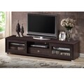 Baxton Studio Tooms Contemporary 70-Inch Dark Brown TV Cabinet with 2 Sliding Doors and 1 Drawer