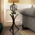 Living Room Accent Snack Table with Glass Top