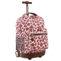 J World Pink Zulu Sunrise 18-inch Rolling Backpack