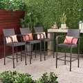 Delfina Outdoor Wicker Barstool (Set of 4) by Christopher Knight Home
