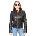 Women's Lambskin Leather Scuba Collar Jacket