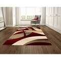 LYKE Home Hand Carved Red Abstract Area Rug (8' x11') - 8' x 11'
