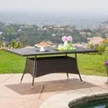 Corsica Outdoor Wicker Rectangle Dining Table (ONLY) by Christopher Knight Home