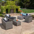 Puerta Outdoor 9-piece Wicker Sectional Sofa Set with Cushions