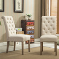 Habit Solid Wood Tufted Parsons Dining Chair (Set of 2)