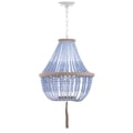 Safavieh Lighting 16.5-Inch Adjustable 3-Light Lush Kristi Blue Pendant Lamp