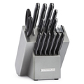 KitchenAid Black/Silver Stainless Steel Forged 16-Piece Triple-rivet Cutlery Set