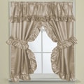 70-inch W x 45-inch L Bathroom Window Curtain Panel Pair with Tie Backs and Ruffled Valance
