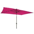 Trademark Innovations Pink Steel and Polyester Solar-powered Patio Umbrella