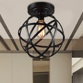 Emrael 1-light Globe Ceiling Lamp Antique Black Includes Edison Bulb