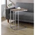 Acme Furniture Danson Weathered Oak Top and Chrome Frame Extendable Swivel Side Table