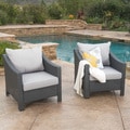 Antibes Outdoor Wicker Club Chair with Cushions (Set of 2) by Christopher Knight Home