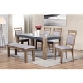 Costabella 6 PC Dining Set, Table with 4 chairs and Dining Bench