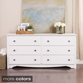 6-drawer Wood Dresser in White or Cherry Finish