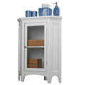 Classique White Corner Floor Cabinet by Elegant Home Fashions