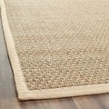 Safavieh Casual Natural Fiber Natural and Beige Border Seagrass Runner (2'6 x 8')