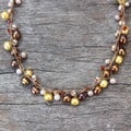 Handmade River Of Gold Multicolor Freshwater Pearl Strand Necklace (Thailand)