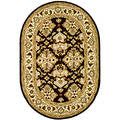 Safavieh Handmade Heritage Timeless Traditional Black/ Ivory Wool Rug (4'6 x 6'6 Oval)