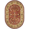 Safavieh Handmade Heritage Timeless Traditional Red/ Gold Wool Rug (7'6 x 9'6 Oval)