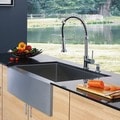 VIGO All-In-One 30” Camden Stainless Steel Farmhouse Kitchen Sink Set With Edison Faucet In Chrome