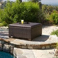 Wicker Brown Indoor/ Outdoor Storage Ottoman by Christopher Knight Home