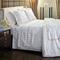 300 Thread Count Percale Cotton Embroidered 4-Piece Sheet Set