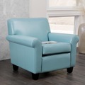 Yonkers Blue Leather Club Chair by Christopher Knight Home