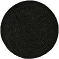 Hand-woven Black Braided Jute Rug (8' Round)