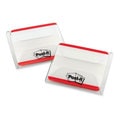 Red Post-it Durable File Tabs- 2 x 1 1/2- Striped-