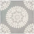 Safavieh Handmade Soho Chrono Grey/ Ivory New Zealand Wool Rug (6' Square)