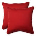Pillow Perfect Outdoor Red Solid Toss Pillows Square - Set of 2