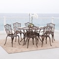 Haitian Outdoor Cast Aluminum 7-piece Dining Set by Christopher Knight Home