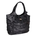 Miadora 'Natasha' Black Faux Leather Tote Bag