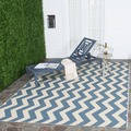 Safavieh Courtyard Zig-Zag Blue/ Beige Indoor/ Outdoor Rug