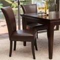 Stanford Brown Leather Dining Chairs (Set of 2) by Christopher Knight Home