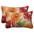 Pillow Perfect Orange Outdoor Primro Corded Rectangular Throw Pillow (Set of 2)