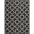 Safavieh Indoor/Outdoor Courtyard Black/Beige Geometric-Pattern Rug (8' x 11')