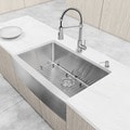 VIGO All-In-One 33" Bedford Stainless Steel Farmhouse Kitchen Sink Set With Brant Faucet