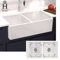 Highpoint Collection Double Bowl Fireclay Farmhouse Sink