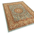 Pasha Collection Medallion Traditional Ocean Blue Area Rug (7'10 x 10'6)