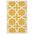 Safavieh Handmade Moroccan Cambridge Geometric-pattern Gold/ Ivory Wool Rug (2'6 x 4')