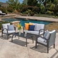 Honolulu Outdoor 4-piece Cushioned Wicker Seating Set by Christopher Knight Home