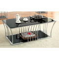 Furniture of America Confidante Curved Chrome Coffee Table
