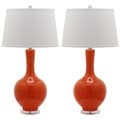 Safavieh Lighting 32-inch Orange Blanche Gourd Lamp (Set of 2)