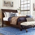 Elliot Distressed Warm Brown 2-drawer Wood Sleigh Bed by iNSPIRE Q Classic