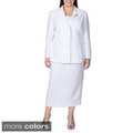 Giovanna Signature Women's Plus 2-piece Skirt Suit with Broach