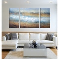 Hand-painted 'The Tide of Colors' 3-piece Gallery-wrapped Art Set