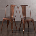 Tabouret Brushed Copper Bistro Dining Chairs (Set of 2)